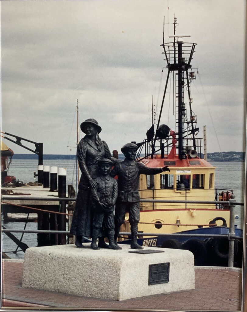 photo of a statue of a woman with two children on his trip to Limerick, Ireland.