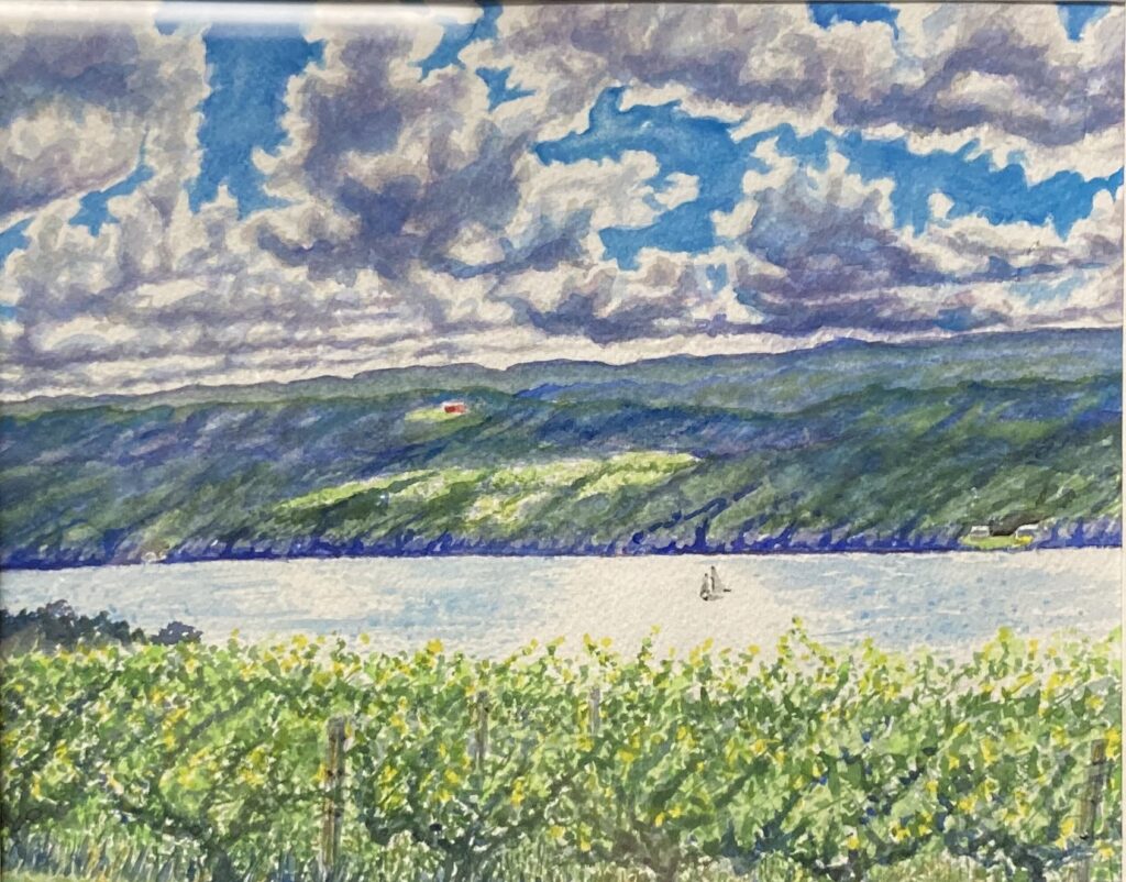  water color painting of Seneca Lake