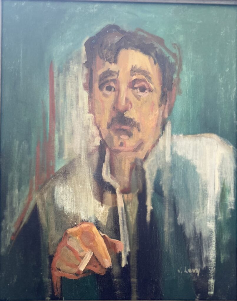 painting of a man with a cigarette 